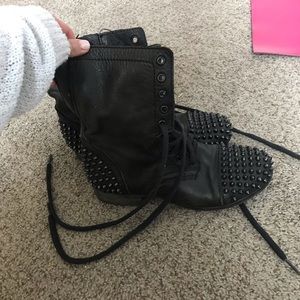 Studded Steve Madden Leather Combat Boots